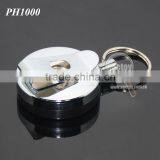 60cm Length Stainless Steel Wire Round Shaped Clips Plastic Metal Retractable Key Ring thumbnail-2