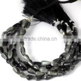 5 Strands Natural Black Cats Eye 5x8-6x12mm Tear Drops Smooth Beads, Cats Eye Beads Jewelry,7" Long