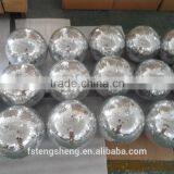 Hot sale decorative silver mirror ball 20cm glass xmas ball
