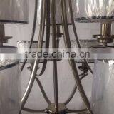 Modern Oval Chandelier Sand Nickel Finish With Two Tiers Grey Shades With Sealing Chandelier thumbnail-3