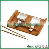 Good-looking bamboo sushi serving tray with curved handle                        
                                                                                Supplier's Choice