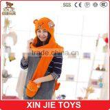 Custom Made Plush Animal Hat With Scarf Gloves