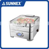 SUNNEX 2016 New Design Compact High Quality Stainless Steel Big Glass Window Lid Half Size Buffet Food Chafing Dish