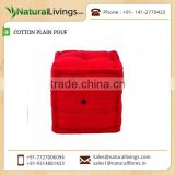 Traditional Style Decorative Red Pouf for Theme Decoration