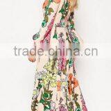Newest Design Dress Floral Dress Botanical Keyhole Kaftan Maxi Dress Long Sleeve thumbnail-3