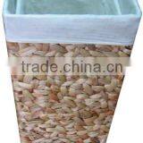 High Quality Best Selling 2016 Water Hyacinth With Fabric Rectangle Storage Basket thumbnail-1