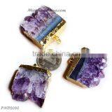 Bright Pink Irregular Nature Stone Pendant thumbnail-5