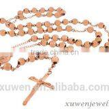 Rose Gold Religious Ball Chain Seal Stainless Steel Cheap Cross Necklace