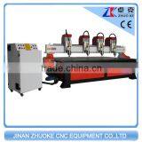 4 Heads 2500*1300mm Woodworking CNC Router on 4 Z-axis NcStudio Control ZK-2513-4