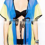 Self-tie Color Block Beach Kaftan Dress Long Chiffon Kaftan thumbnail-4