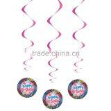 Baby Pink Happy Birthday Hanging Spiral Swirl Party Decorations Garland thumbnail-1