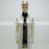 TYSAF009 Scarf/Black and White Color/Hand Embroidery/