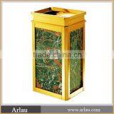 Indoor High Quality Steel Yellow Dustbin thumbnail-1