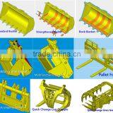 XGMA Hydraulic 2.2-4.5cmb Rock Bucket/Log Grapple/Grass Grapple/Snow Plow For XG953H Wheel Loader thumbnail-4