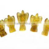 Yellow Flourite Angels : Agate Healing Angels : 2 Inch thumbnail-2