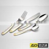 Gold Plated Flatware! 24pcs Nice Flower Gold Plated Flatware Wholesale thumbnail-3