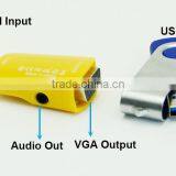 1080P Mini HDMI TO VGA Converter USB Adapter With Audio Output Cable For XBOX 360 thumbnail-3