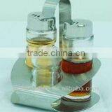 Glass Oil and Vinegar Bottle Set With Stand ,glass Spice Set