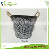 black 10" french decorative powder coated galvanized metal flower bucket for home & garden