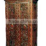 Wooden Carved Storage Almirah, Wardrobe, Cabinets, Wooden Wardrobe Modern, Wood Wardrobe Cabinets, Wooden Room Almirah, l thumbnail-1