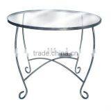 Metal Round Table With Glass Top thumbnail-1