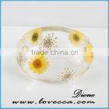 Pressed Dried Real Flowers Clear Bangle Women Resin Bracelet Flower thumbnail-6