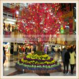 SJM0912184 China garden supplies large plastic artificial plants LED plants with silk blossom flower