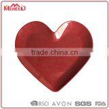 Cheap Plastic Ware From China Candies Dish Glitter Dark Red Melamine Heart Shape Plate thumbnail-1