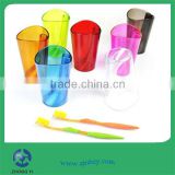 3 Two-In-One Plastic Toothbrush Holder and Water Cup