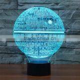 3D Death Star LED Night 7 Color Change Touch Switch Table Desk Lamp Light thumbnail-3