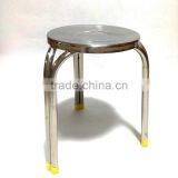 Factoty Wholesale Heavy-duty Folding 4 Legs Round Shape Stainless Steel Bar Stool thumbnail-1