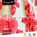 Custom Home Textile Red Flowers Digital Printed Linen Fabric thumbnail-1