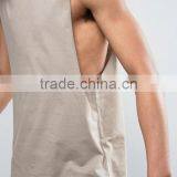 2017 High Quality New Design Summer Custom Brown Color Gym Wear Comfortable Cotton Polyester Fashion Men's Sport Tank Vest thumbnail-3
