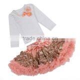 Spring and Autumn Children Dress Wholesale Sequin Pettiskirts Set thumbnail-6