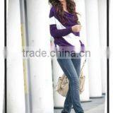 New Women's Loose Casual Blouse T Shirt Tee Striped Batwing Long Sleeve Tops thumbnail-2