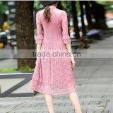 Maxnegio Topshop Pleated Lace Maxi Causal Dress thumbnail-5