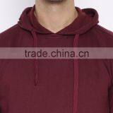 Men Maroon Solid Pullover Sweatshirt Custom 300 Grams Cotton Material Hoodies Long Sleeves Kangaroo Pocket Male Casual Outwear thumbnail-6