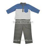 Baby Boy Contrast Color Plain Polo T-shirts Children Clothes Set thumbnail-1