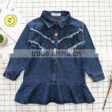 zm35703a new pattern shirt dresses childrens girls autumn jeans dress