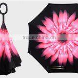 New Product 23 Inch 8 Ribs Double Layer C Handle Umbrella Reverse thumbnail-6