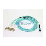 MPO - LC 12 Core fibre optic patch cord Aqua Round Bundle Optical Fiber Cable