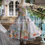 LS00147 best selling off shoulder lace applique luxury baby laced flower girls dresses