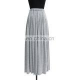 Women Hot Sale Casual Long Pleated Knit Maxi Skirt thumbnail-2