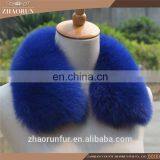 100% Real Winter Multicolor Fox Fur Collar thumbnail-2