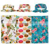 Baby Shower Gift Boy Girl Newborn Unisex Organic Cotton Receiving Swaddling Blankets With Handband