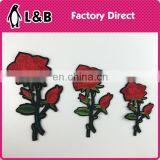 2017 Wholesale Chinese Custom Iron on Embroidery Heat Rose Patch