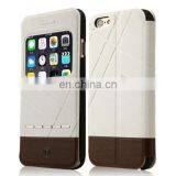 Leather Case With Holder and Caller ID Display Window for IPhone 6