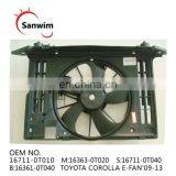 T-O-Y-O-T-A C-O-R-O-L-L-A - Matrix L4 1.8L Dual Rad & Cond Fan E-FAN' 2009 - 2013 OM :16711-0T010/16363-0T020/16711-0T040/16361