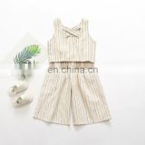 2020 summer baby girls clothes sets sleeveless striped tops + pants 2pcs sets children clothes
