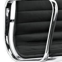 High End Eames Aluminium Group Computer Chair Leather Eames Office Middle Back Chair thumbnail-2